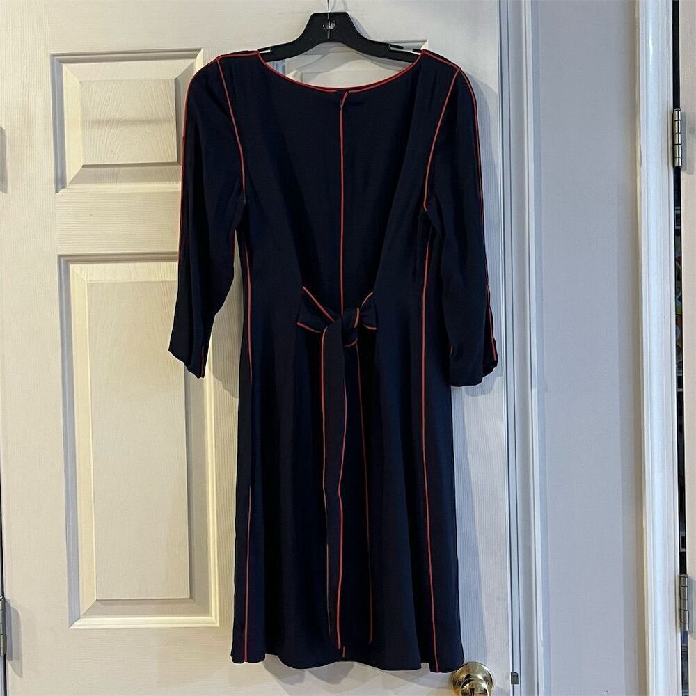 Boden Women's Navy Blue Sheath Dress 8 Knee Length 3/4 Sleeve - Picture 7 of 7
